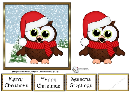 Cute Christmas Little Hoot Owl 3