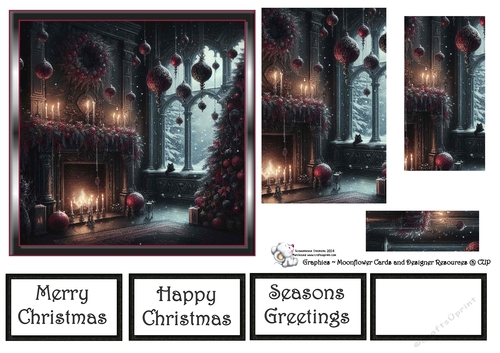 Gothic Christmas Fireplace Pyramid 1