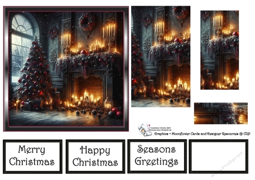 Gothic Christmas Fireplace Pyramid 3