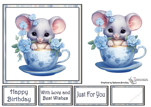 Teacup Mouse in Blue (Mix 1) 4