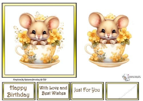 Teacup Mouse in Yellow (Mix 1) 2