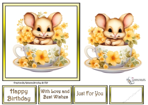 Teacup Mouse in Yellow (Mix 1) 3