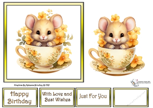 Teacup Mouse in Yellow (Mix 1) 5
