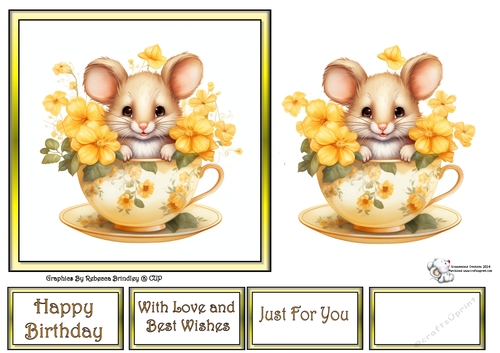 Teacup Mouse in Yellow (Mix 1) 6