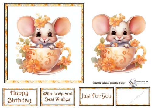 Teacup Mouse in Peach (Mix 1) 2