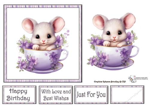 Teacup Mouse in Purple (Mix 1) 1