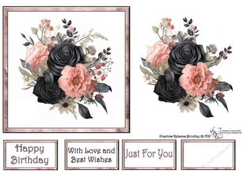 Essential Florals in Black and Blush (Mix 1) 2
