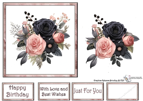 Essential Florals in Black and Blush (Mix 1) 4