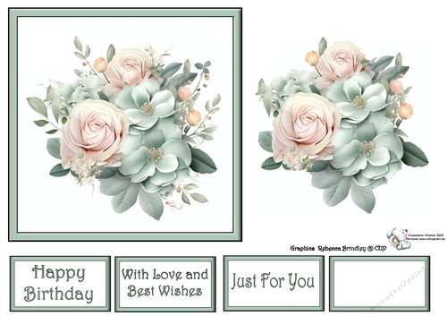 Essential Florals in Mint and Peach (Mix 1) 1