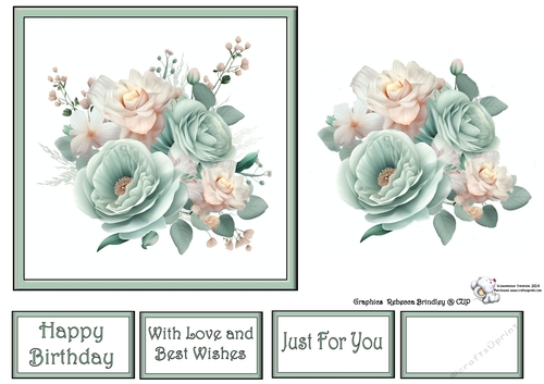 Essential Florals in Mint and Peach (Mix 1) 2