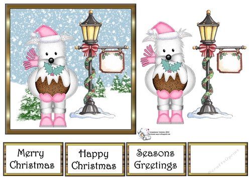 Westie with a Christmas Pudding 2