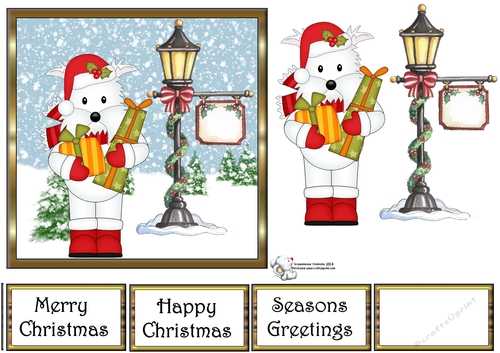 Westie with Xmas Presents 1