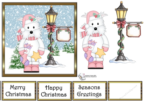 Westie with Xmas Stocking and Star 2