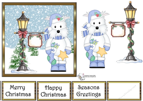 Westie with Xmas Stocking and Star 3