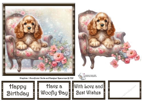 Whimsical Floral Chair Pups (2) 1