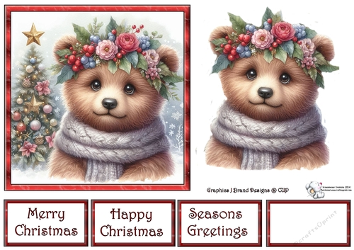 Watercolor Christmas Bears 2