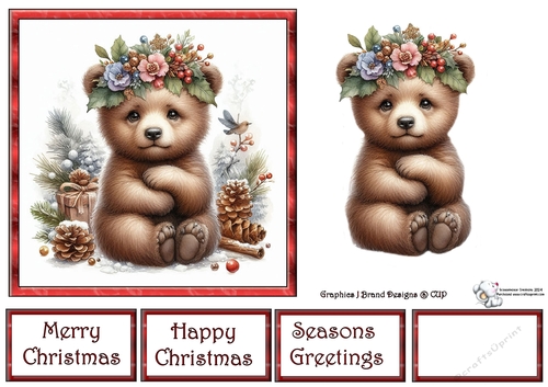 Watercolor Christmas Bears 4