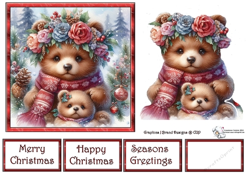Watercolor Christmas Bears 5