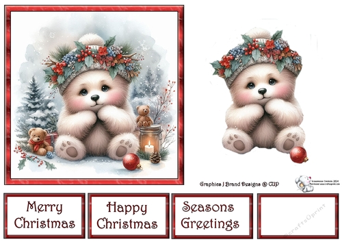 Watercolor Christmas Bears 6