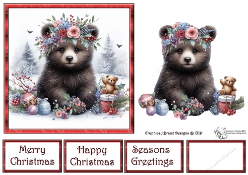 Watercolor Christmas Bears 7