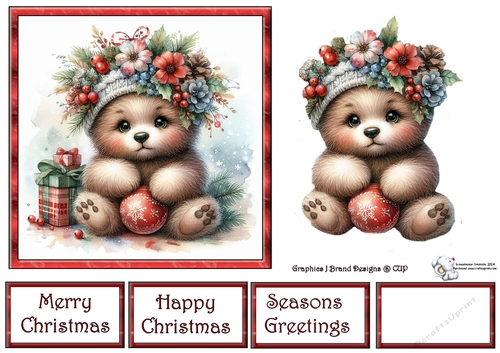 Watercolor Christmas Bears 8