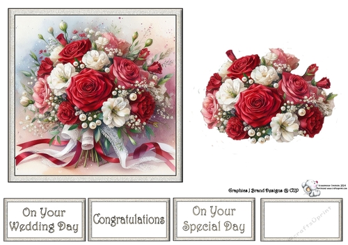 Watercolor Wedding Bouquet Decoupage 3