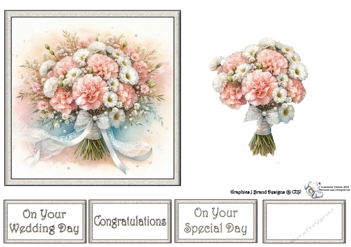Watercolor Wedding Bouquet Decoupage 4