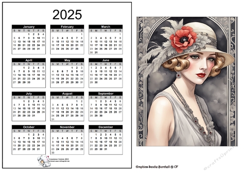2025 CALENDAR  Flapper with Poppy Hat