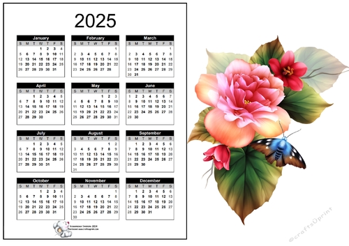 2025 CALENDAR Begonias