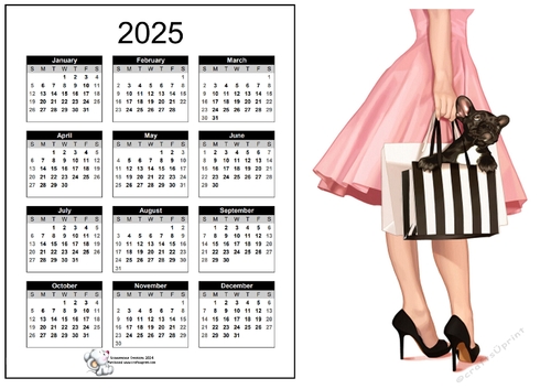 2025 CALENDAR Girl Gone Shopping