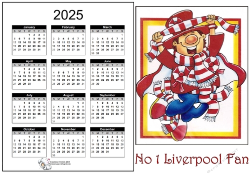 2025 CALENDAR Liverpool Fan 1