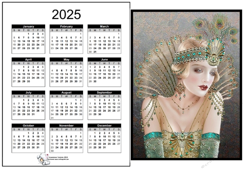 2025 CALENDAR The Peacock Headdress