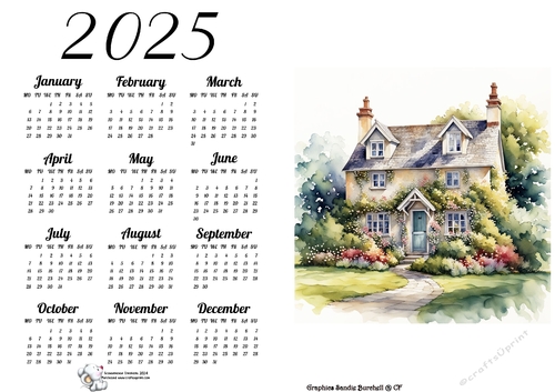 2025 CALENDAR STYLE 2  COTTAGE 1