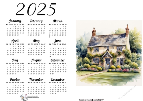 2025 CALENDAR STYLE 2  COTTAGE 2