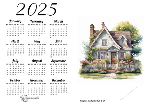 2025 CALENDAR STYLE 2  COTTAGE 5