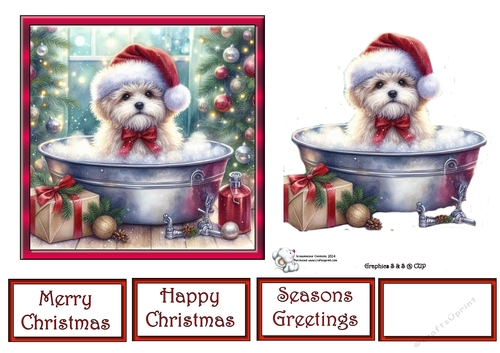 Christmas Bath Dog 1