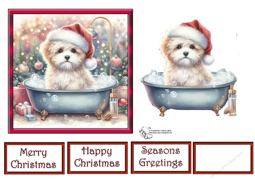 Christmas Bath Dog 2