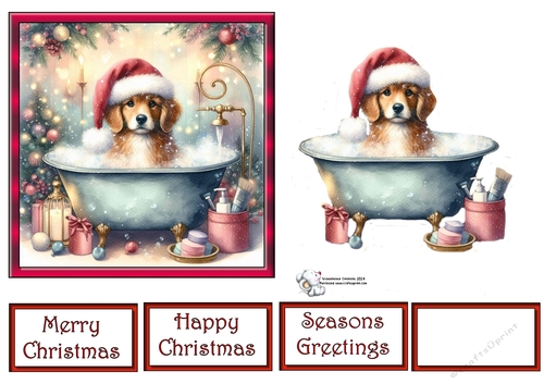 Christmas Bath Dog 3