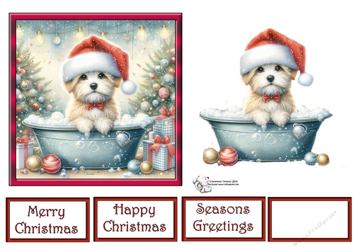 Christmas Bath Dog 5