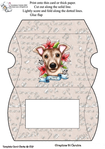 Silver Christmas Pillow Box Greyhound