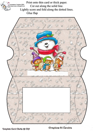 Silver Christmas Pillow Box Singalong Snowman