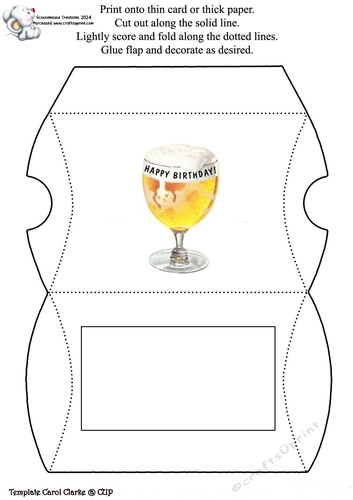 Ink Saver Pillow Box  Birthday Beer