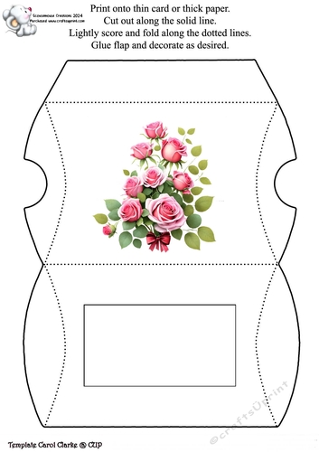 Ink Saver Pillow Box  Pink Roses