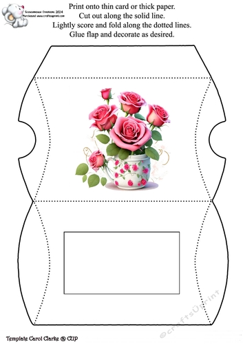 Ink Saver Pillow Box Roses in a Mug
