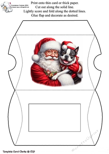 Ink Saver Pillow Box Santa and his Dog