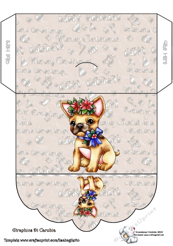 money wallet Silver Christmas Pug