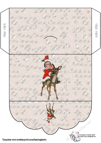 Reindeer Girl Money Wallet Silver Christmas