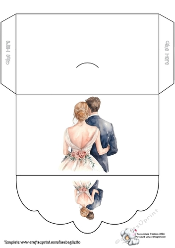 Ink Saver Money Wallet  Wedding Couple