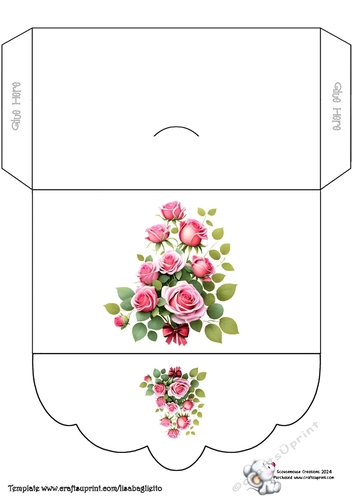 Ink Saver Money Wallet Pink Roses