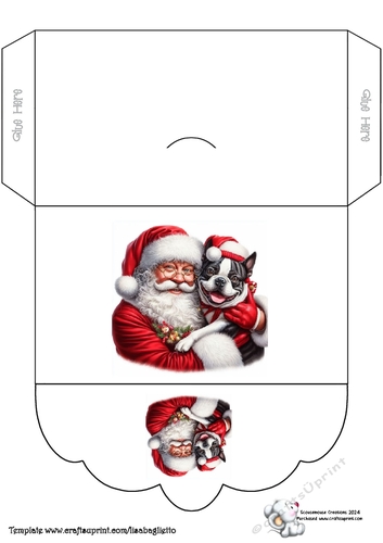 Ink Saver Money Wallet Santa and his Dog